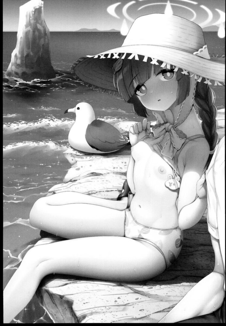 ロリ系でかわいい貧乳少女の霞沢ミユは海で水着姿で一人で過ごし(3)